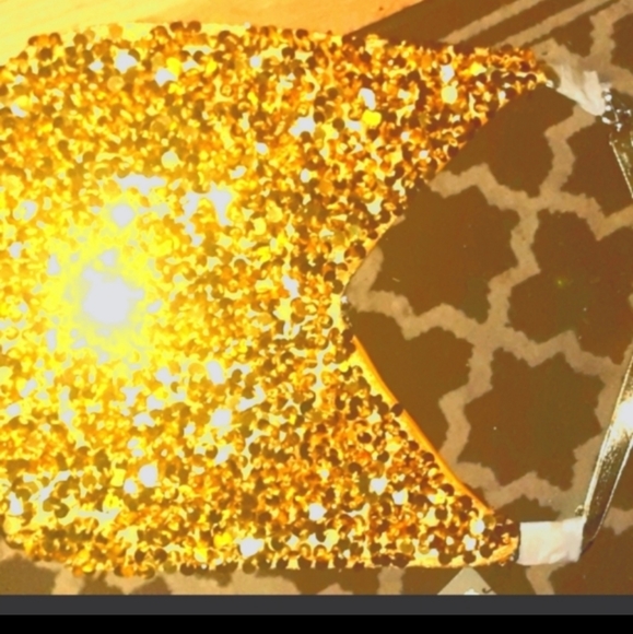 Deep Golden Sequin Glass beaded Hobo bag Large - Picture 1 of 3